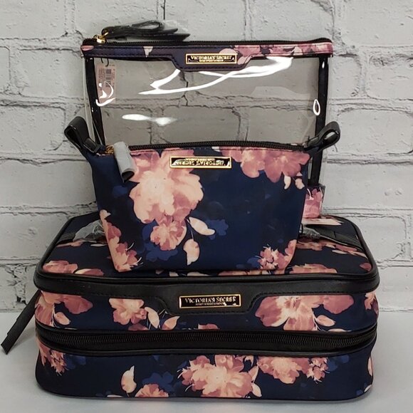 'VICTORIA'S SECRET' COSMETIC BAG'S COMPLETE 3-PIECE TRAVEL SET - Picture 8 of 16